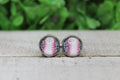 Leopard Baseball Glass Stud Earrings
